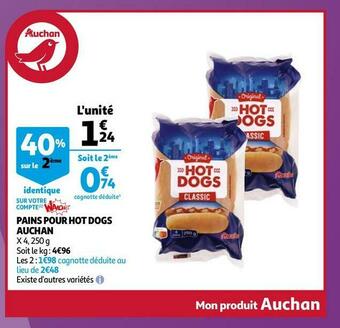 Auchan pains pour hot dogs