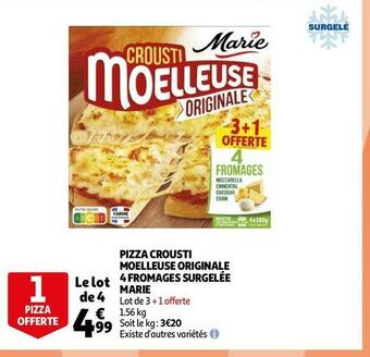 Auchan Marie pizza crousti moelleuse originale 4 fromages surgelée offre