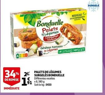 Auchan Bonduelle palets de légumes surgelés offre