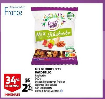 Auchan Daco bello mix de fruits secs offre