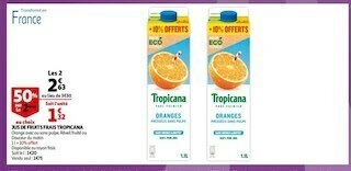 Auchan Tropicana jus de fruits frais offre