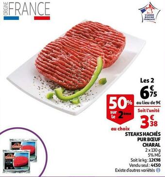 Auchan Charal steaks hachés pur bœuf offre