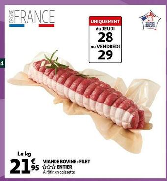 Auchan Viande bovine : filet entier offre