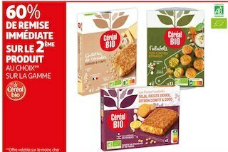 Auchan Cereal bio bon plan sur la gamme cereal bio offre