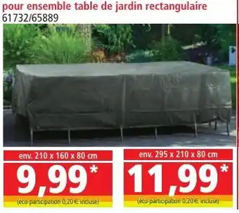 Norma pour ensemble table de jardin rectangulaire offre