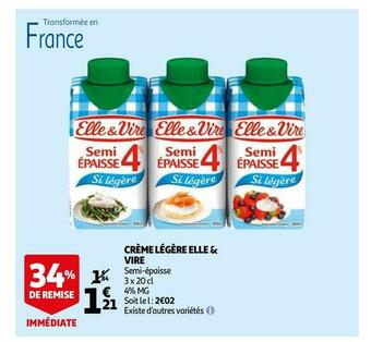Auchan Elle & vire crème légère offre