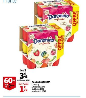 Auchan Danonino danonino fruits offre