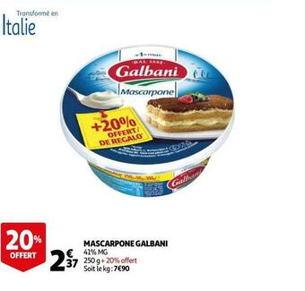 Auchan Galbani mascarpone offre
