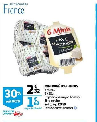 Auchan Mini pavé d'affinois offre