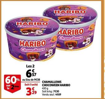 Auchan Haribo chamallows chocoween offre