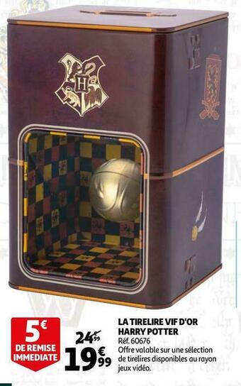 Auchan Harry potter la tirelire vif d'or harry potter offre