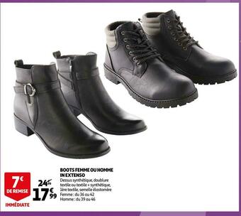 Auchan In extenso boots femme ou homme offre