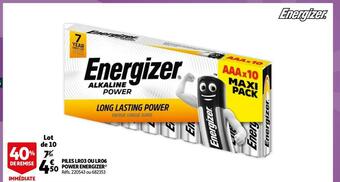 Auchan Energizer piles lr03 ou lr06 power offre