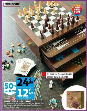 Auchan Coffret de jeux 12 en 1 en bois offre
