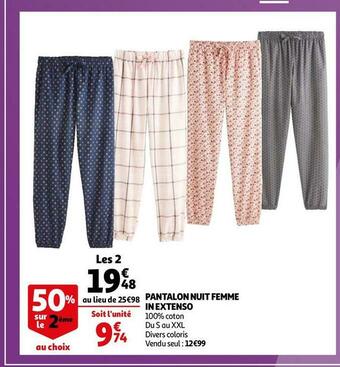 Auchan In extenso pantalon nuit femme offre