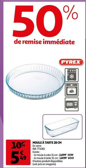 Auchan Pyrex moule à tarte 28 cm offre