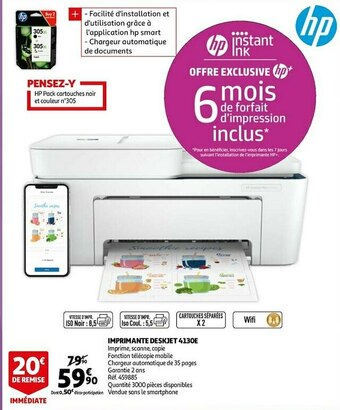 Auchan Hp imprimante deskjet 4130e offre