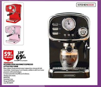 Auchan Kitchencook kitchen cook machine à espresso little italy noir offre