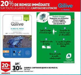 Auchan Qilive sur toute la gamme des cartouches d’encre offre