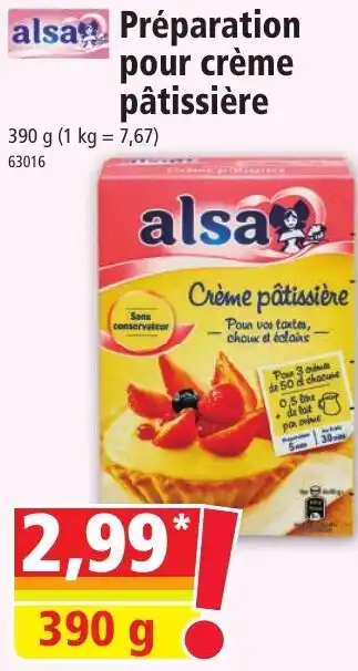 Norma Préparation pour crème pâtissière offre