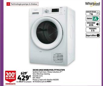 Auchan Whirlpool seche linge fftm1172fr offre