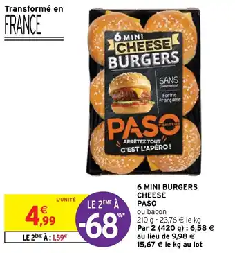 Intermarché Hyper 6 MINI CHEESE BURGERS PASO offre