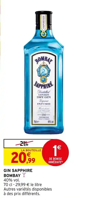 Intermarché Hyper GIN SAPPHIRE BOMBAY offre