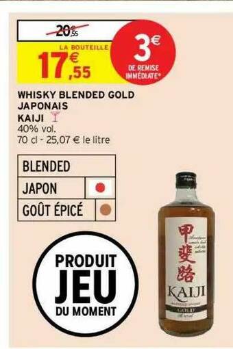 Intermarché Hyper Whisky Blended Gold Jpaonais Kaiji offre