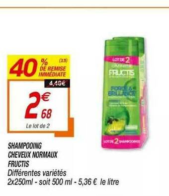 Netto Shampooing Cheveux Normaux Fructis offre