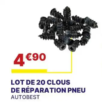 Carter-Cash LOT DE 20 CLOUS DE RÉPARATION PNEU offre