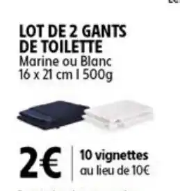 Intermarché Express LOT DE 2 GANTS DE TOILETTE offre