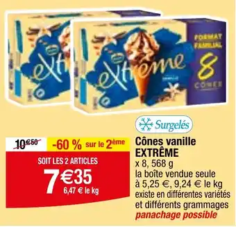 Migros Cônes vanille EXTRÊME offre