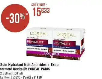 Soin hydratant nuit anti-rides + extra-fermeté revitalift L'OREAL PARIS