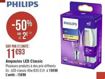 Casino Supermarchés Ampoules LED classic offre