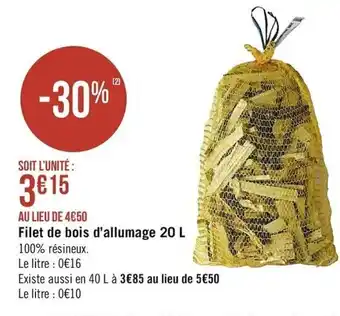 Filet de bois d'allumage 20 L