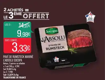 Match Pavé de rumsteck mariné l'absolu socopa offre