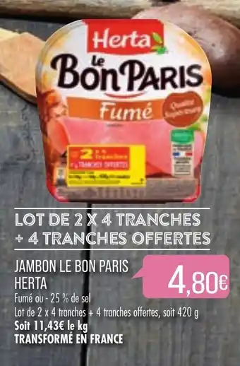 Match Jambon le bon paris herta offre