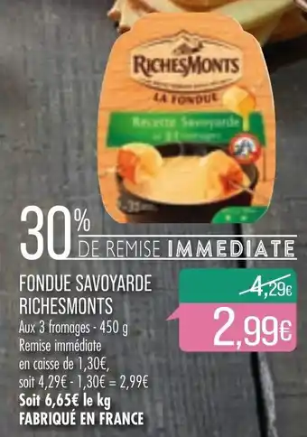 Match Fondue savoyarde richesmonts offre