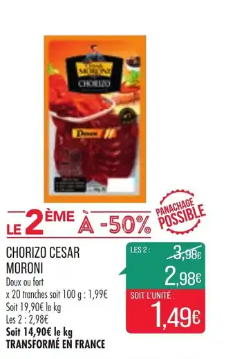 Match Chorizo cesar moroni offre