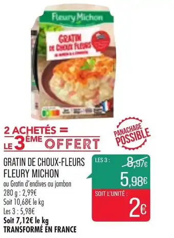 Match Gratin de choux-fleurs fleury michon offre