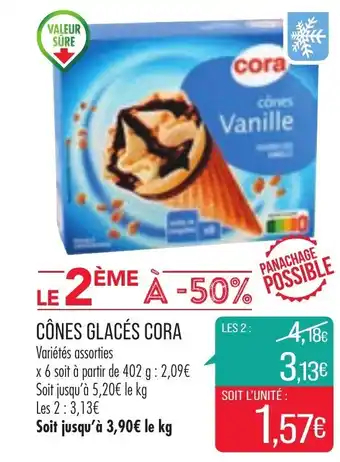 Match Cônes glacés cora offre