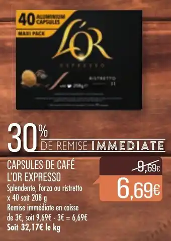 Match Capsules de café l'or expresso offre