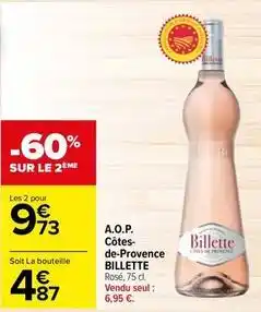 Carrefour Drive Billette - a.o.p. côtes-de-provence offre