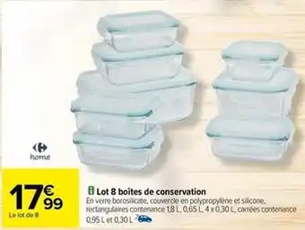 Carrefour Drive Lot 8 boîtes de conservation offre