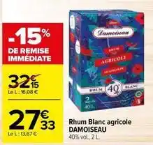 Carrefour Drive Damoiseau - rhum blanc agricole offre