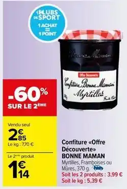 Carrefour Market Bonne maman - confiture offre découverte offre