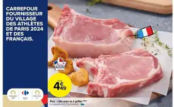 Carrefour Market Porc: côte avec os à griller offre