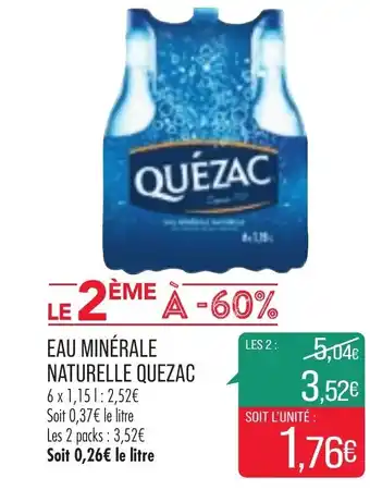 Match Eau minérale naturelle quezac offre
