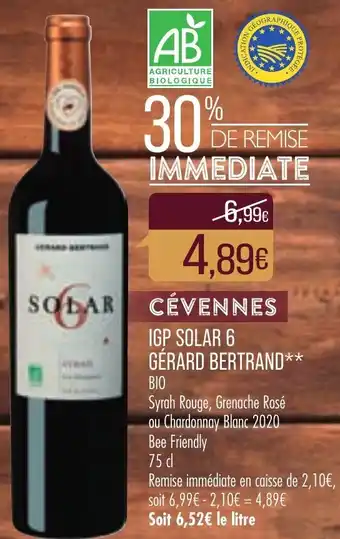 Match IGP solar 6 gérard bertrand offre