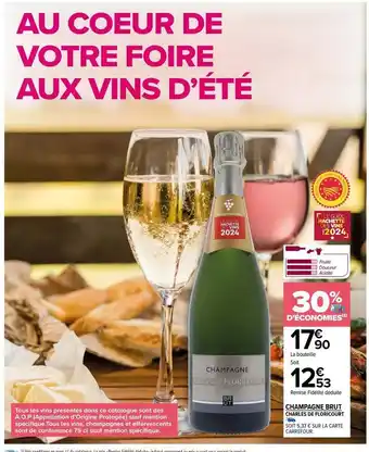 Carrefour Charles de floricourt - champagne brut offre